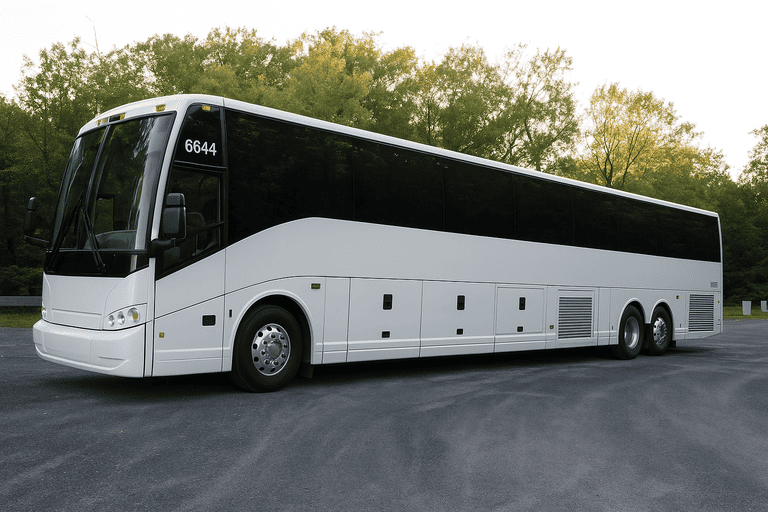 exterior of Charter Bus Rental Brooklyn Park coach bus